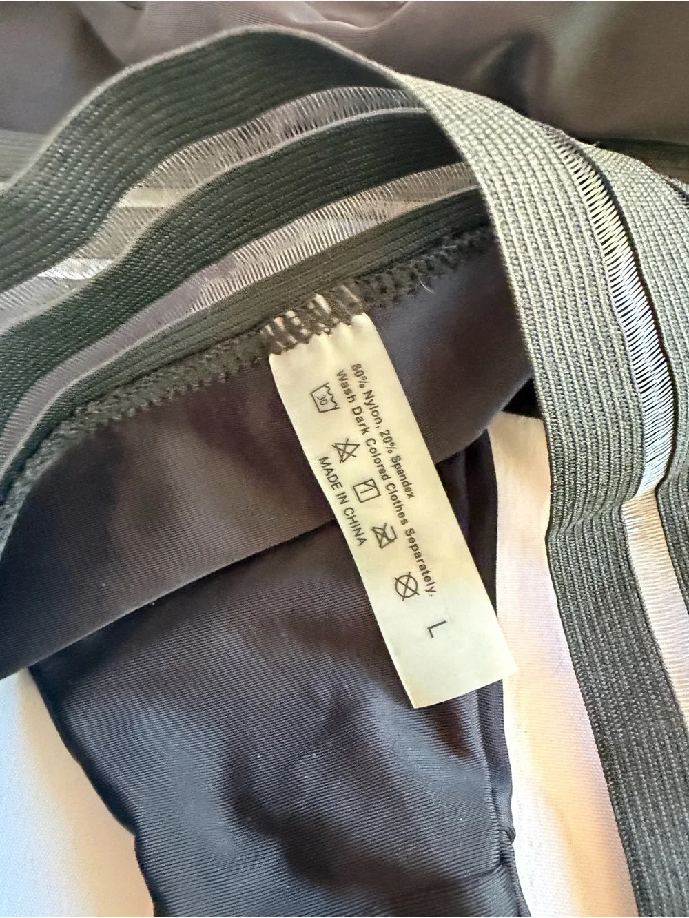 NWOT - SHEIN Black Sporty Striped High-Waist Bikini